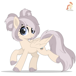 Size: 2760x2760 | Tagged: safe, artist:r4hucksake, imported from derpibooru, oc, oc only, oc:sandy trails, pegasus, pony, base used, blue eyes, cute, ocbetes, simple background, solo, standing on two hooves, transparent background, twin buns, wings