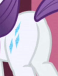 Size: 772x1012 | Tagged: safe, imported from derpibooru, screencap, rarity, pony, unicorn, butt, butt focus, cropped, horn, pictures of butts, plot, rearity, solo