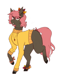 Size: 1024x1366 | Tagged: safe, artist:pixelberrry, imported from derpibooru, earth pony, pony, clothes, female, mare, simple background, solo, sweater, transparent background