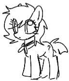 Size: 143x166 | Tagged: safe, artist:omelettepony, oc, oc only, oc:filly anon, earth pony, pony, female, filly, looking at you, monochrome, solo