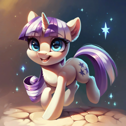 Size: 4096x4096 | Tagged: safe, imported from derpibooru, twilight velvet, pony, unicorn, ai content, ai generated, big eyes, cute, eyebrows, eyebrows visible through hair, female, full body, generator:pony diffusion v6 xl, generator:purplesmart.ai, generator:stable diffusion, horn, looking at you, mare, open mouth, prompter:pawels, solo, upscaled, velvetbetes