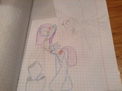 Size: 1024x765 | Tagged: safe, artist:twilight rewiew, imported from derpibooru, oc, pony, duo, graph paper, irl, photo, traditional art