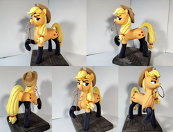 Size: 8000x6144 | Tagged: safe, artist:neo glin, artist:smeevel27, imported from derpibooru, applejack, earth pony, pony, clothes, craft, female, figurine, latex, mare, photo, rope, sculpture, socks, solo