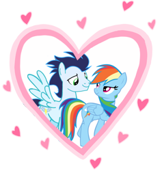 Size: 1858x1935 | Tagged: safe, imported from derpibooru, rainbow dash, soarin', pegasus, pony, female, male, mare, shipping, simple background, soarindash, stallion, straight, transparent background