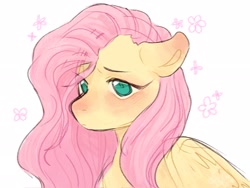 Size: 2048x1539 | Tagged: safe, artist:m4ycrowave, imported from derpibooru, fluttershy, pegasus, pony, abstract background, blushing, female, mare, solo