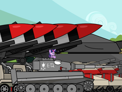 Size: 1280x960 | Tagged: safe, artist:migesanwu, imported from derpibooru, twilight sparkle, alicorn, pony, command and conquer, laughing, tank (vehicle), tiger (tank), twilight sparkle (alicorn)