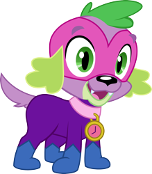 Size: 2372x2702 | Tagged: safe, artist:dupontsimon, imported from derpibooru, spike, spike the regular dog, dog, fanfic:choose your own magic ending, equestria girls, fanfic art, my little pony equestria girls: better together, simple background, solo, superhero, transparent background, vector