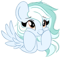 Size: 1310x1243 | Tagged: safe, artist:emberslament, imported from derpibooru, oc, oc only, oc:cotton skies, pegasus, pony, cute, doodle, female, happy, heart, heart eyes, mare, pegasus oc, simple background, spread wings, squishy cheeks, transparent background, wingding eyes, wings