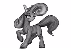 Size: 3852x2650 | Tagged: safe, artist:winpuss, imported from derpibooru, oc, oc only, earth pony, pony, black and white, female, grayscale, mare, monochrome, simple background, white background