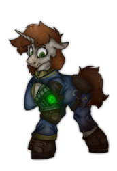 Size: 2000x2899 | Tagged: safe, artist:molars, imported from derpibooru, oc, oc only, oc:littlepip, pony, unicorn, fallout equestria, ashes town, boots, clothes, concerned, cut, fallout, floppy ears, glowing, horn, jumpsuit, pipbuck, radiation, shoes, simple background, solo, transparent background, vault suit, warning, worried