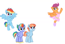 Size: 1280x865 | Tagged: safe, artist:aniakucyk, artist:emberskydragon, artist:xxmelody-scribblexx, imported from derpibooru, bow hothoof, rainbow dash, scootaloo, windy whistles, pegasus, pony, adopted, adopted daughter, adopted offspring, alternate hairstyle, ballerina, ballet, ballet slippers, base used, clothes, crossed arms, family, father and child, father and daughter, female, flying, freckles, grin, male, mare, mother and child, mother and daughter, offspring, older, older scootaloo, parent:bow hothoof, parent:windy whistles, parents:windyhoof, scootadoption, scootaloo can fly, scootalove, shipping, siblings, sisters, smiling, spread wings, stallion, straight, tutu, windyhoof, wings