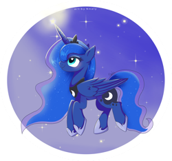 Size: 1280x1199 | Tagged: safe, artist:nnaly, imported from derpibooru, princess luna, alicorn, pony, ethereal mane, ethereal tail, female, gradient background, mare, solo, tail