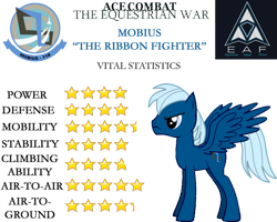 Size: 999x800 | Tagged: safe, artist:sonicthehedgehogpl, imported from derpibooru, oc, oc only, oc:mobius, pegasus, pony, pony creator, ace combat, crossover, fanfic, ponified, simple background, solo, stats, transparent background