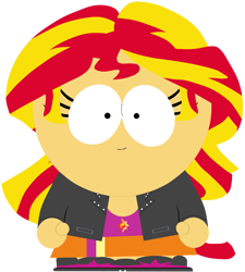 Size: 987x1095 | Tagged: safe, artist:anyahmed, imported from derpibooru, sunset shimmer, human, equestria girls, clothes, simple background, solo, south park, transparent background