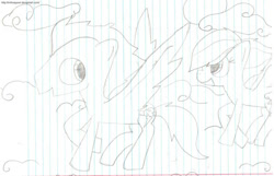 Size: 749x482 | Tagged: safe, artist:imthequeen, imported from derpibooru, rainbow dash, soarin', pegasus, pony, female, male, mare, shipping, sketch, soarindash, stallion, straight, traditional art