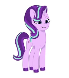 Size: 640x725 | Tagged: safe, artist:jazzhooves, imported from derpibooru, starlight glimmer, pony, unicorn, female, g4 to g5, g5, generation leap, horn, simple background, smiling, solo, white background