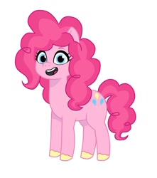 Size: 640x725 | Tagged: safe, artist:jazzhooves, imported from derpibooru, pinkie pie, earth pony, pony, bean mouth, female, g4 to g5, g5, generation leap, open mouth, open smile, simple background, smiling, solo, white background
