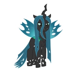 Size: 640x613 | Tagged: safe, artist:jazzhooves, imported from derpibooru, queen chrysalis, changeling, changeling queen, fangs, female, g4 to g5, g5, generation leap, missing accessory, simple background, solo, white background