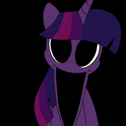 Size: 1080x1080 | Tagged: safe, artist:plum, edit, imported from twibooru, twilight sparkle, alicorn, pony, empty eyes, female, horn, image, mare, mlp infection, nightmare fuel, open mouth, png, smiling at you, solo, twilight sparkle (alicorn)