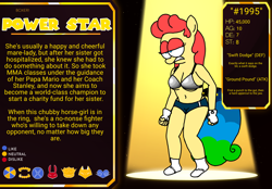 Size: 2040x1416 | Tagged: safe, artist:burrotello, artist:professorventurer, imported from derpibooru, oc, oc:power star, anthro, clothes, metal bra, reference sheet, rule 85, socks, super mario 64, super mario bros., template used, the amazing digital circus