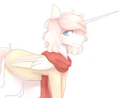 Size: 2241x1804 | Tagged: safe, artist:riressa, imported from derpibooru, oc, oc only, alicorn, pony, clothes, female, mare, scarf, simple background, solo, transparent background