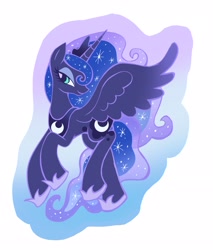 Size: 2491x2923 | Tagged: safe, artist:flhng7g7, artist:junglicious64, imported from derpibooru, part of a set, princess luna, alicorn, pony, blue coat, blue eyes, concave belly, crown, ethereal mane, ethereal tail, eyelashes, eyeshadow, female, flying, hoof shoes, horn, jewelry, lidded eyes, long horn, long legs, long mane, long tail, makeup, mare, outline, peytral, princess shoes, profile, regalia, simple background, slender, smiling, solo, sparkly mane, sparkly tail, spread wings, starry mane, starry tail, sticker design, tail, thin, thin legs, tiara, two toned mane, two toned tail, unicorn horn, wavy mane, wavy tail, white background, wings