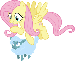 Size: 3681x3000 | Tagged: safe, artist:cloudy glow, imported from derpibooru, fluttershy, pegasus, pony, sheep, .ai available, ewe, female, mare, simple background, transparent background, vector
