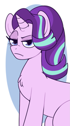 Size: 497x896 | Tagged: safe, artist:lulubell, imported from derpibooru, starlight glimmer, pony, unicorn, female, horn, mare, solo, unamused