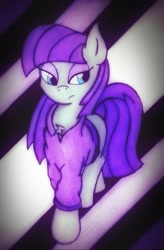 Size: 403x615 | Tagged: safe, artist:canvymamamoo, imported from derpibooru, maud pie, earth pony, pony, abstract background, chest fluff, clothes, female, mare, shirt, solo
