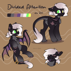 Size: 3000x3000 | Tagged: safe, artist:spoopygander, imported from derpibooru, oc, oc:divided attention, bat pony, pony, butt, chest fluff, cute, fangs, featureless crotch, female, leonine tail, mare, plot, reference sheet, solo, tail, tongue out, unshorn fetlocks