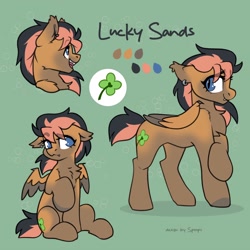 Size: 3000x3000 | Tagged: safe, artist:spoopygander, imported from derpibooru, oc, oc:lucky sands, pegasus, pony, reference sheet