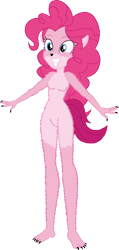 Size: 774x1623 | Tagged: safe, artist:invisibleink, artist:tylerajohnson352, imported from derpibooru, pinkie pie, werewolf, equestria girls, claws, fangs, female, fur, halloween, holiday, monster, pointed ears, sharp teeth, simple background, solo, tail, talons, teeth, transparent background