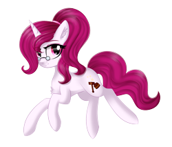 Size: 1999x1700 | Tagged: safe, artist:queenofsilvers, imported from derpibooru, oc, oc only, oc:roserade, pony, unicorn, chest fluff, commission, ear fluff, female, glasses, horn, looking at you, mare, simple background, smiling, smiling at you, solo, tail, transparent background, unicorn oc