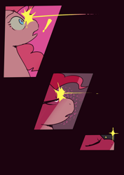 Size: 2733x3866 | Tagged: safe, artist:piesinful, imported from derpibooru, pinkie pie, earth pony, pony, comic:unlucky day, fanfic:cupcakes, comic, exclamation point, female, high res, magic, mare, solo, unconscious
