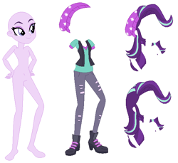 Size: 642x588 | Tagged: safe, artist:nsmah, artist:tekobases, imported from derpibooru, starlight glimmer, human, equestria girls, base, beanie, beanie hat, boots, clothes, hand on hip, hat, high heel boots, high heels, shoes, simple background, slender, smiling, thin, white background