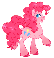 Size: 3371x3668 | Tagged: safe, artist:noctivage, imported from derpibooru, pinkie pie, earth pony, pony, cute, ear fluff, happy, hoof fluff, raised hoof, simple background, smiling, solo, transparent background