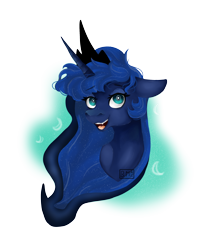 Size: 1712x2000 | Tagged: safe, artist:majesticwhalequeen, imported from derpibooru, princess luna, pony, bust, portrait, simple background, solo, transparent background