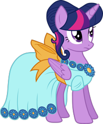 Size: 3000x3600 | Tagged: safe, artist:octosquish7260, imported from derpibooru, twilight sparkle, alicorn, pony, make new friends but keep discord, bow, clothes, dress, female, flower, simple background, solo, transparent background, twilight sparkle (alicorn)
