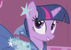Size: 1460x1020 | Tagged: safe, imported from derpibooru, screencap, twilight sparkle, pony, unicorn, season 1, suited for success, clothes, cropped, cute, dress, female, gala dress, horn, mare, smiling, solo, twiabetes, unicorn twilight