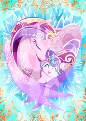 Size: 620x870 | Tagged: safe, artist:thurder2020, imported from derpibooru, princess cadance, princess flurry heart, alicorn, female, male, mother and child, mother and daughter, mother and son, mother's day