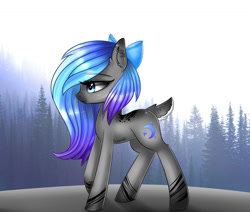 Size: 1273x1080 | Tagged: safe, artist:queenofsilvers, imported from derpibooru, oc, oc only, deer, deer pony, hybrid, original species, pony, bow, ear fluff, female, hair bow, mare, profile, side view, signature, solo