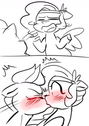 Size: 1240x1754 | Tagged: safe, artist:altzuel_, imported from derpibooru, pipp petals, zipp storm, pegasus, pony, blushing, comic, duo, duo female, eyes closed, female, g5, incest, kissing, lesbian, mare, petalstorm, royal sisters (g5), shipping, siblings, simple background, sisters, surprise kiss, white background, wide eyes