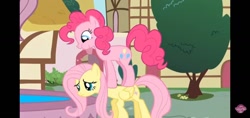 Size: 1140x540 | Tagged: safe, imported from derpibooru, fluttershy, pinkie pie, earth pony, pegasus, a bird in the hoof