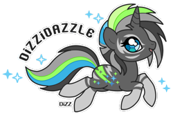 Size: 446x300 | Tagged: safe, artist:dizziness, imported from derpibooru, oc, oc only, oc:dizzidazzle, hybrid, twinkle eyed pony, unicorn, zebra, 2011, coat markings, female, horn, hybrid oc, leaping, looking at you, mare, open mouth, open smile, simple background, smiling, socks (coat markings), transparent background, zebra hybrid