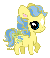Size: 169x196 | Tagged: safe, artist:dizziness, imported from derpibooru, bubbles (g1), earth pony, pony, 2010, bow, chibi, colored pinnae, cute, dizziness's chibi ponies, female, g1, looking at you, mare, outline, raised hoof, simple background, solo, standing, tail, tail bow, transparent background
