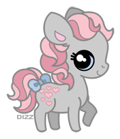 Size: 169x196 | Tagged: safe, artist:dizziness, imported from derpibooru, snuzzle, earth pony, pony, 2010, bow, chibi, colored pinnae, cute, dizziness's chibi ponies, female, g1, looking at you, mare, outline, raised hoof, simple background, solo, standing, tail, tail bow, transparent background