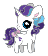 Size: 169x196 | Tagged: safe, artist:dizziness, imported from derpibooru, glory, pony, unicorn, 2010, bow, chibi, colored pinnae, cute, dizziness's chibi ponies, female, g1, horn, looking at you, mare, outline, simple background, solo, standing, tail, tail bow, transparent background, turned head