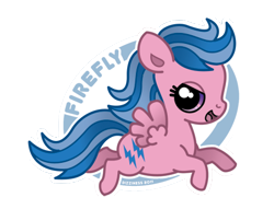 Size: 450x344 | Tagged: safe, artist:dizziness, imported from derpibooru, firefly, pegasus, pony, >:d, bow, chibi, colored pinnae, cute, dizziness's chibi ponies, female, flying, g1, looking at you, mare, outline, simple background, solo, spread wings, tail, tail bow, transparent background, wings