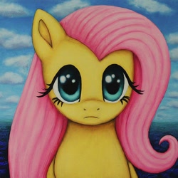 Size: 1536x1536 | Tagged: safe, imported from derpibooru, fluttershy, pegasus, pony, ai content, ai generated, generator:google gemini, outdoors, prompter:enterusxrname, solo, the quality of ai art is frightening
