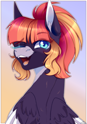 Size: 2760x3920 | Tagged: safe, artist:honeybbear, imported from derpibooru, oc, oc only, pegasus, pony, gradient background, pegasus oc, solo, wings